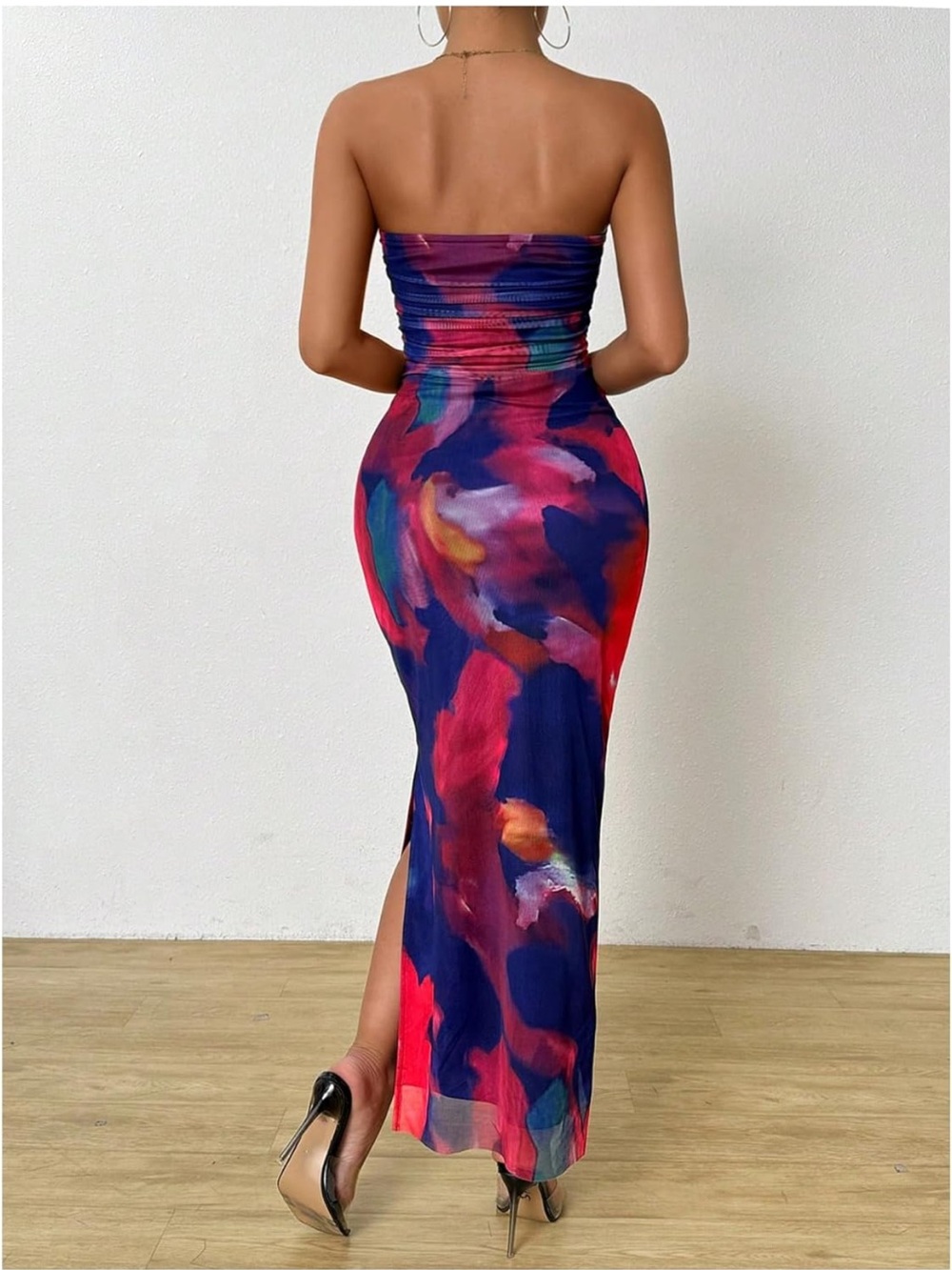 Strapless Multicolor Bodycon Dress - Picture 4 of 9